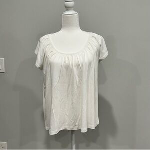 NWT Ann Taylor White Scoop Neck Shirt